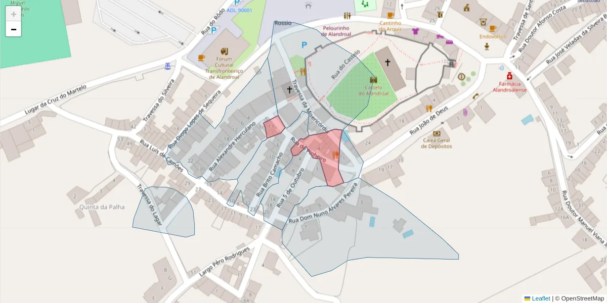 Mapa detalhado do código postal 7250-132 com limites, códigos postais vizinhos e agências dos correios