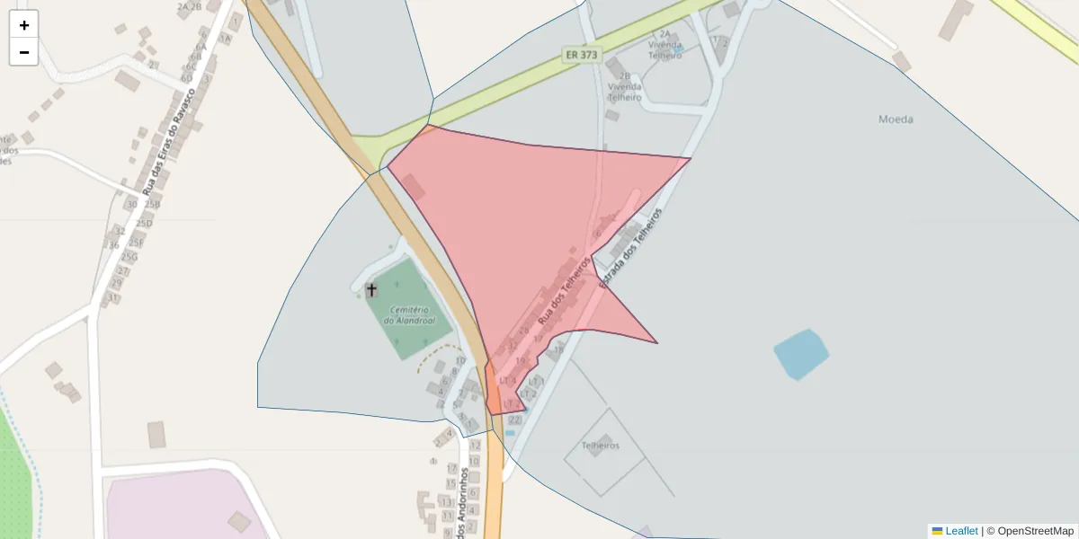 Mapa detalhado do código postal 7250-136 com limites, códigos postais vizinhos e agências dos correios