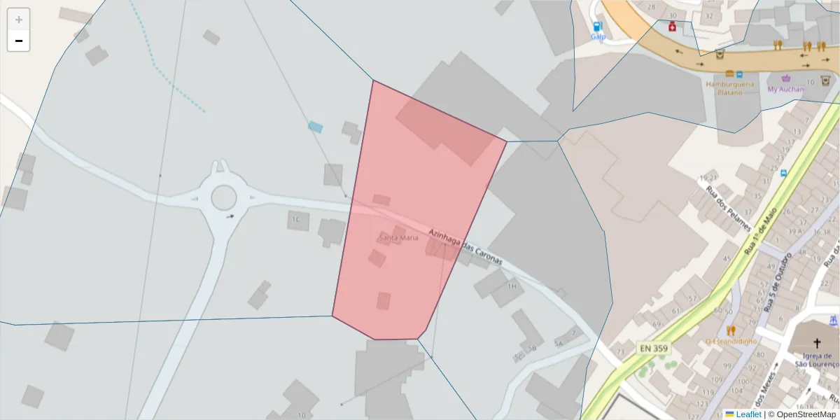 Mapa detalhado do código postal 7300-026 com limites, códigos postais vizinhos e agências dos correios