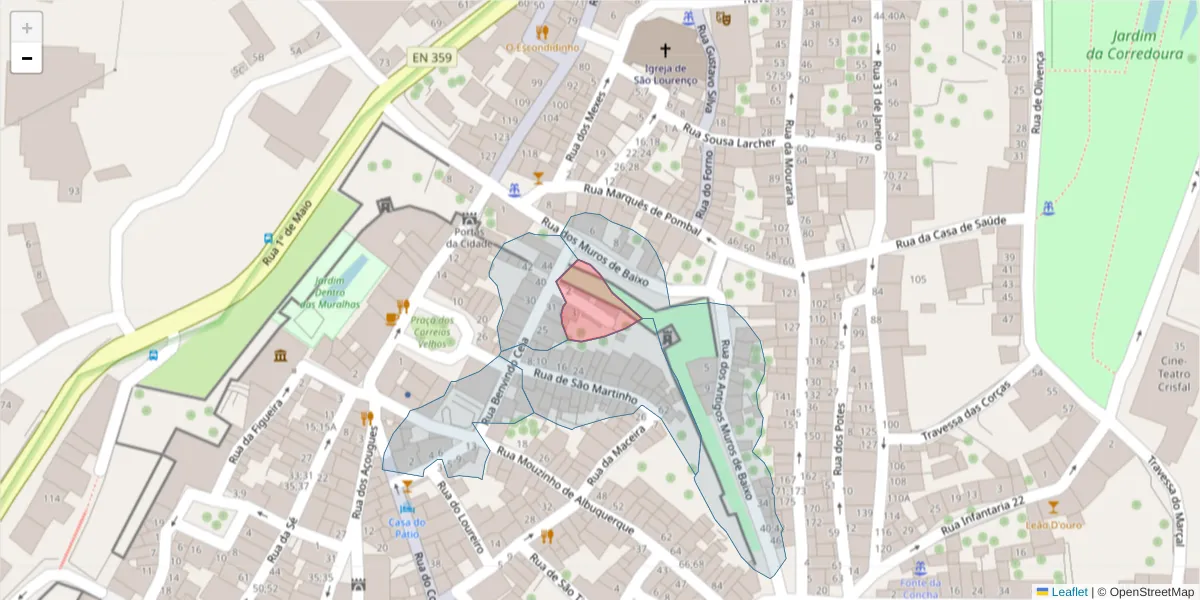 Mapa detalhado do código postal 7300-082 com limites, códigos postais vizinhos e agências dos correios