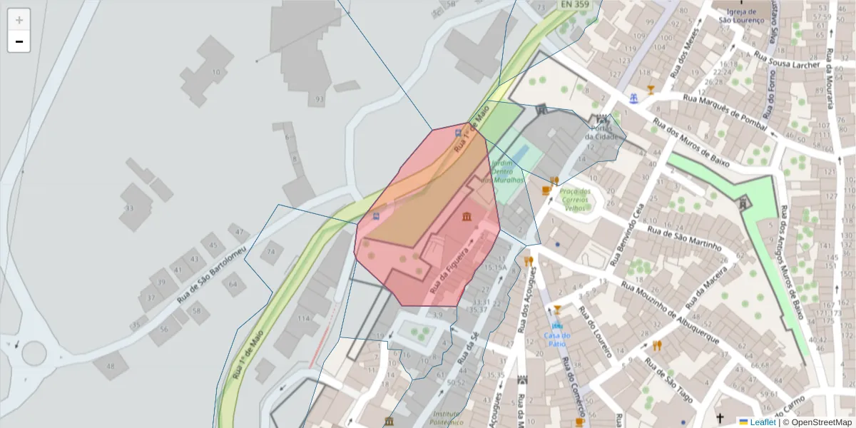 Mapa detalhado do código postal 7300-139 com limites, códigos postais vizinhos e agências dos correios