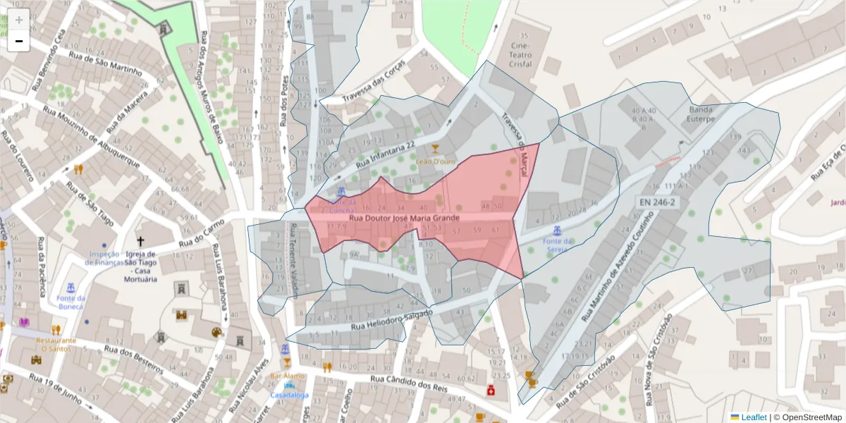 Mapa detalhado do código postal 7300-178 com limites, códigos postais vizinhos e agências dos correios