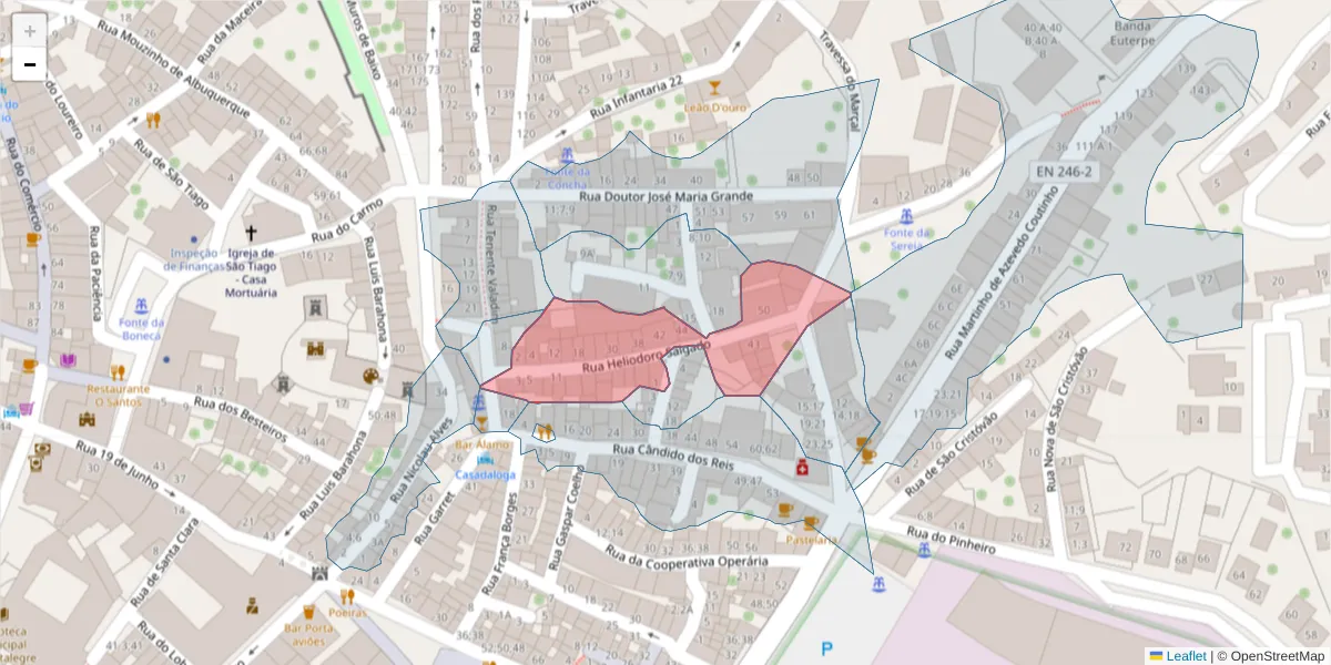 Mapa detalhado do código postal 7300-187 com limites, códigos postais vizinhos e agências dos correios