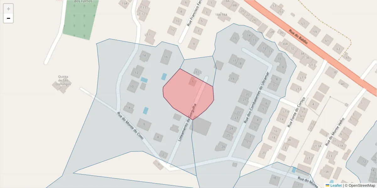 Mapa detalhado do código postal 7300-384 com limites, códigos postais vizinhos e agências dos correios