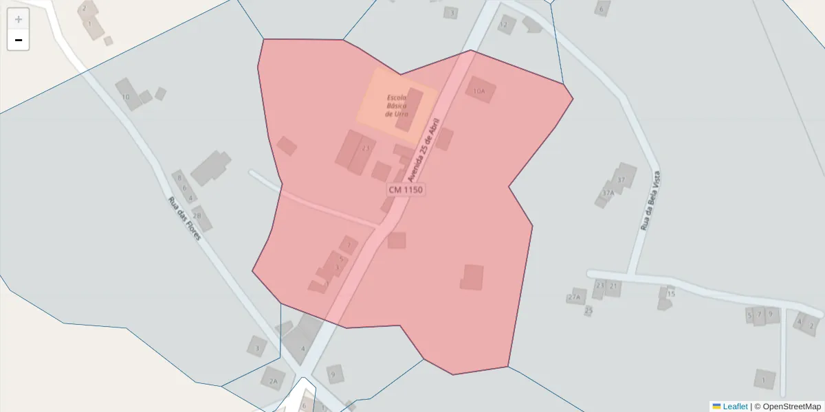 Mapa detalhado do código postal 7300-576 com limites, códigos postais vizinhos e agências dos correios