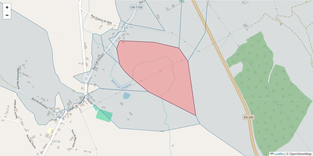 Mapa detalhado do código postal 7300-580 com limites, códigos postais vizinhos e agências dos correios