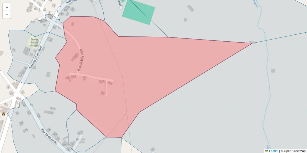 Mapa detalhado do código postal 7300-593 com limites, códigos postais vizinhos e agências dos correios