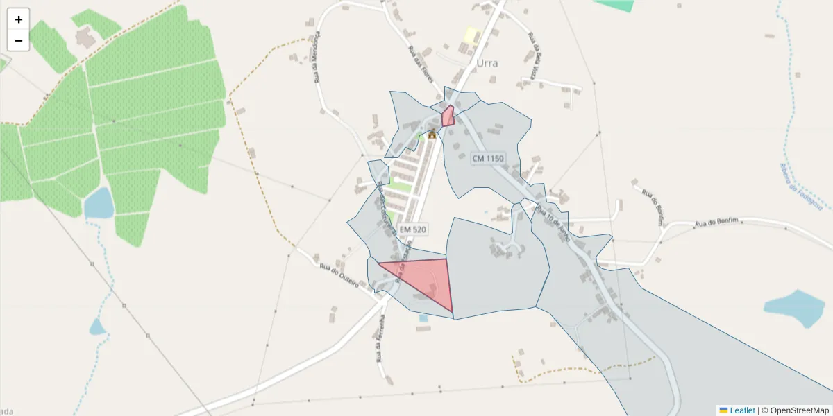 Mapa detalhado do código postal 7300-596 com limites, códigos postais vizinhos e agências dos correios