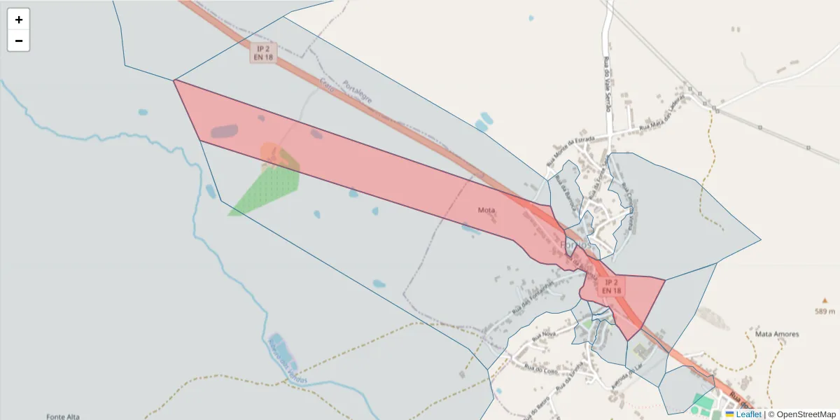 Mapa detalhado do código postal 7300-660 com limites, códigos postais vizinhos e agências dos correios