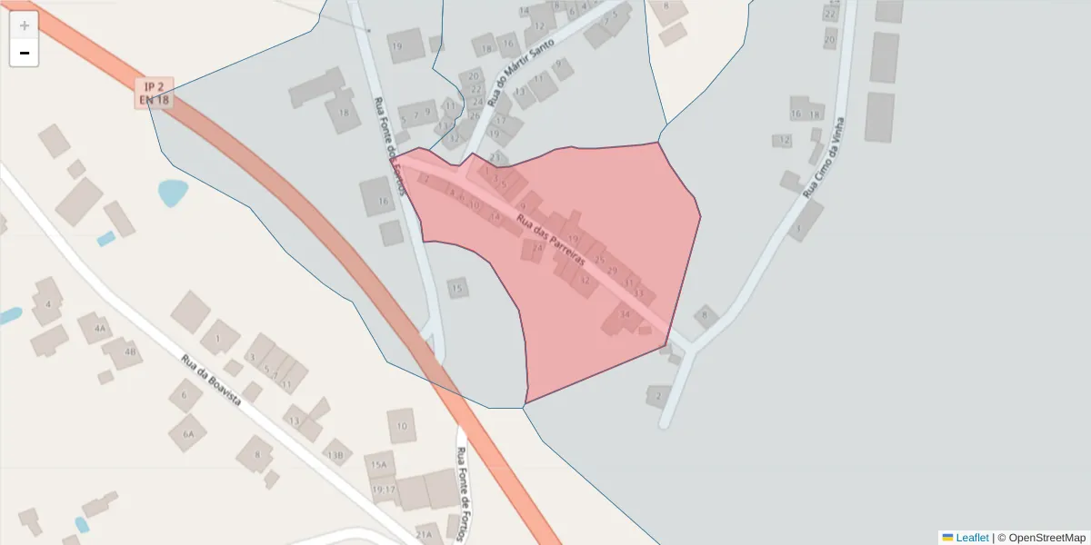 Mapa detalhado do código postal 7300-668 com limites, códigos postais vizinhos e agências dos correios