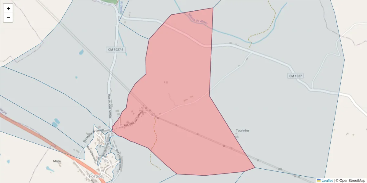 Mapa detalhado do código postal 7300-684 com limites, códigos postais vizinhos e agências dos correios