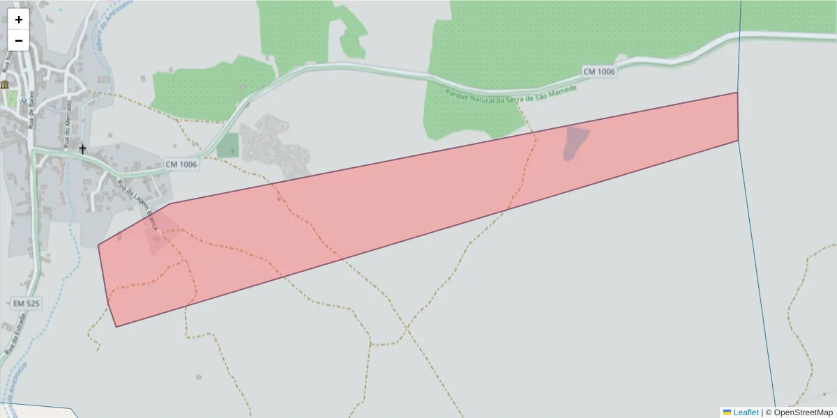 Mapa detalhado do código postal 7320-016 com limites, códigos postais vizinhos e agências dos correios
