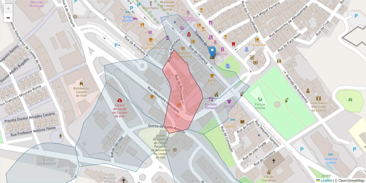 Mapa detalhado do código postal 7320-116 com limites, códigos postais vizinhos e agências dos correios