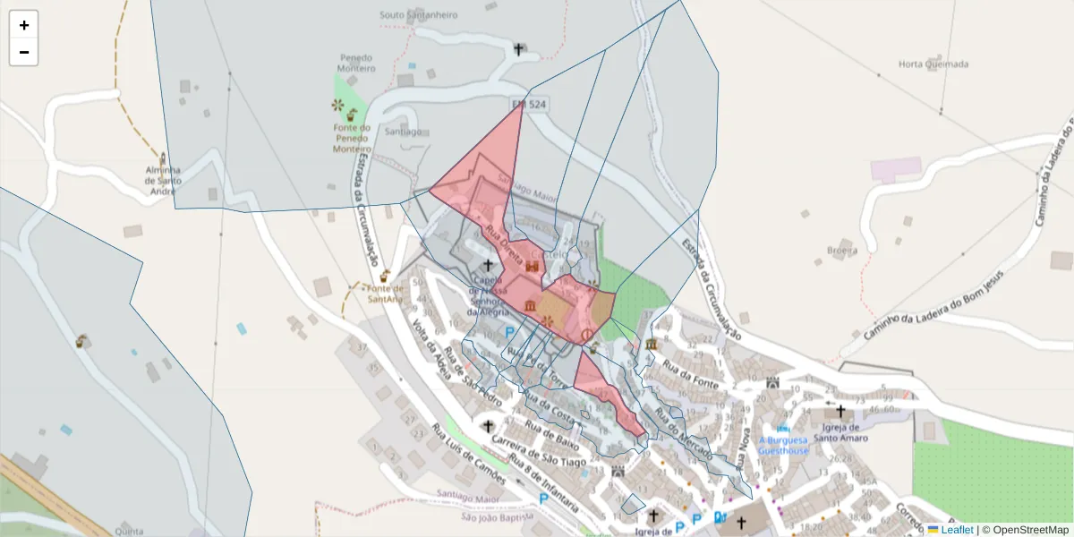 Mapa detalhado do código postal 7320-151 com limites, códigos postais vizinhos e agências dos correios