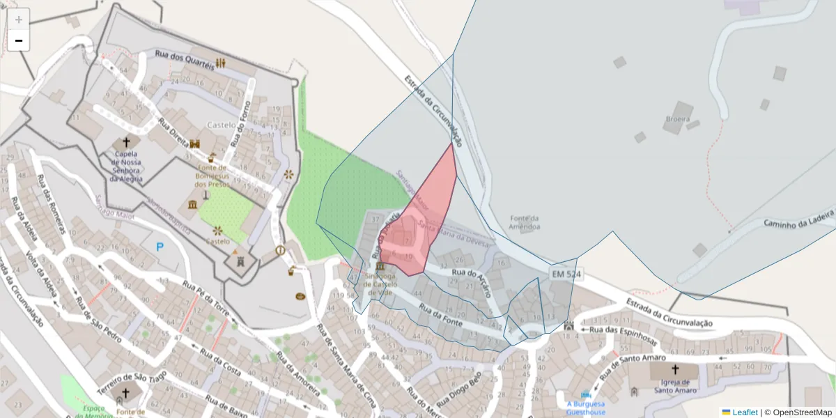 Mapa detalhado do código postal 7320-191 com limites, códigos postais vizinhos e agências dos correios