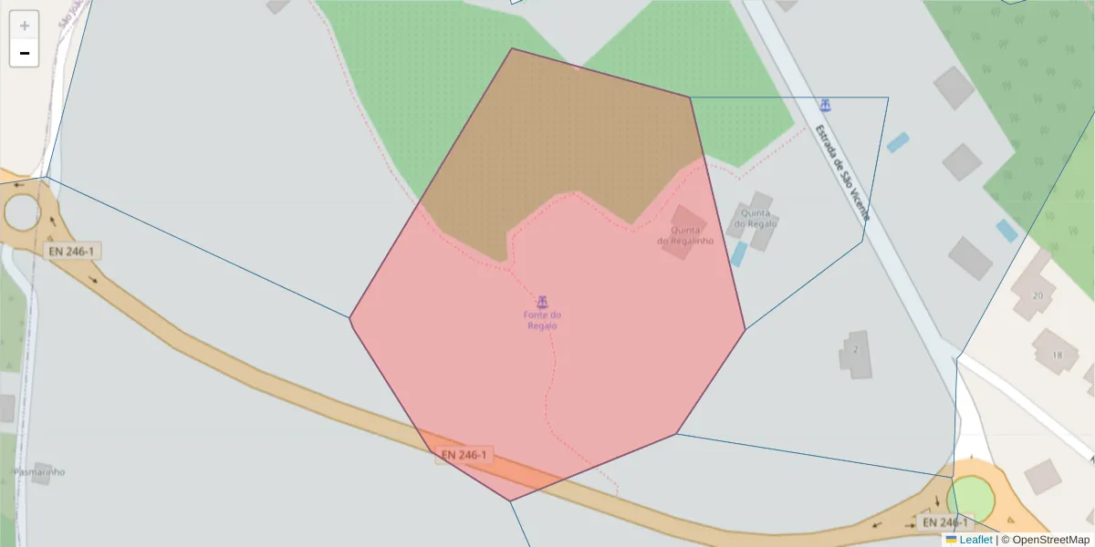 Mapa detalhado do código postal 7320-205 com limites, códigos postais vizinhos e agências dos correios