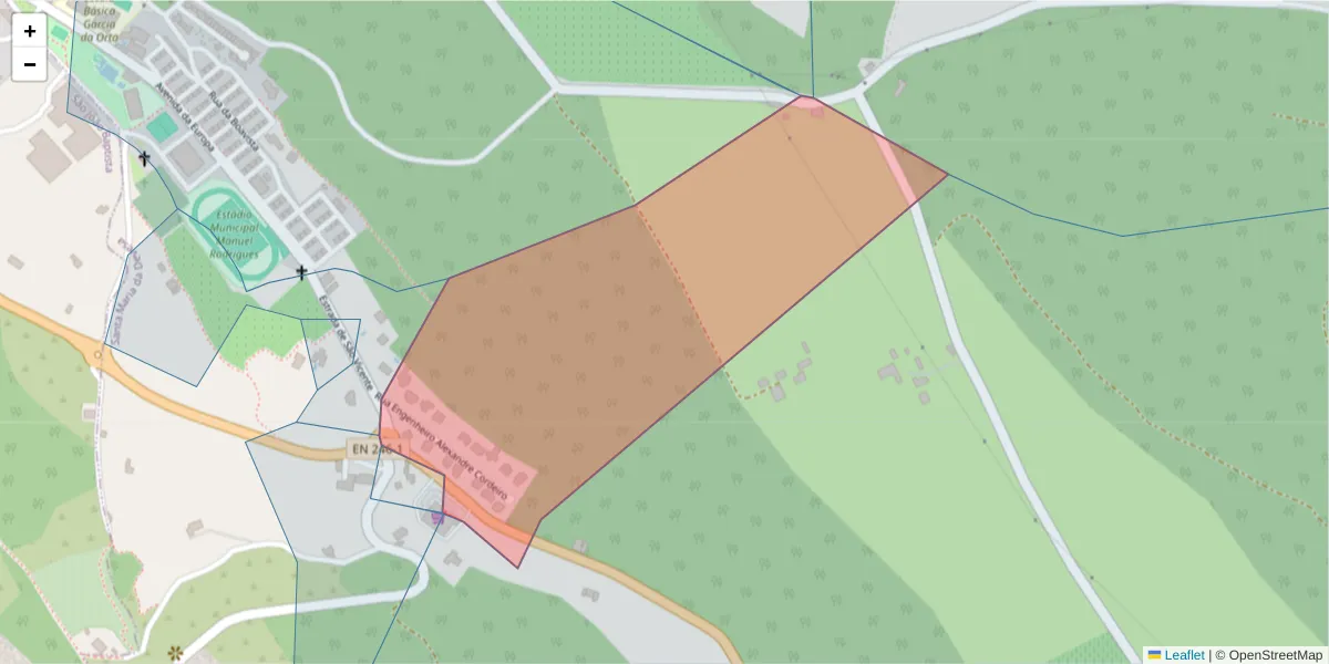 Mapa detalhado do código postal 7320-437 com limites, códigos postais vizinhos e agências dos correios