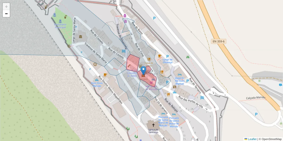 Mapa detalhado do código postal 7330-117 com limites, códigos postais vizinhos e agências dos correios