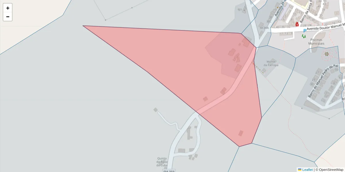 Mapa detalhado do código postal 7330-208 com limites, códigos postais vizinhos e agências dos correios