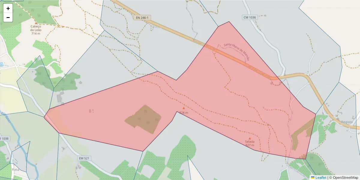 Mapa detalhado do código postal 7330-302 com limites, códigos postais vizinhos e agências dos correios