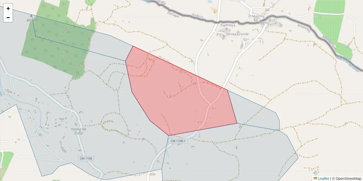 Mapa detalhado do código postal 7340-149 com limites, códigos postais vizinhos e agências dos correios