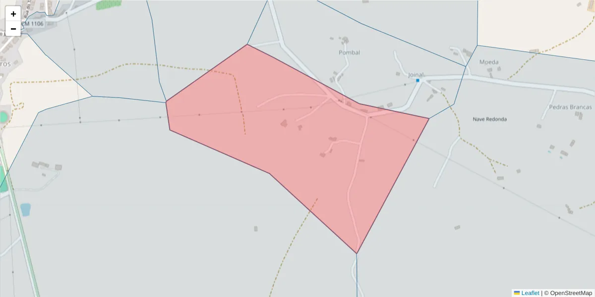 Mapa detalhado do código postal 7340-226 com limites, códigos postais vizinhos e agências dos correios