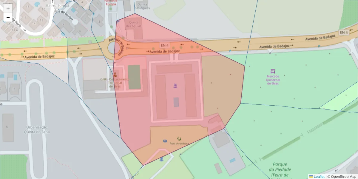 Mapa detalhado do código postal 7350-000 com limites, códigos postais vizinhos e agências dos correios