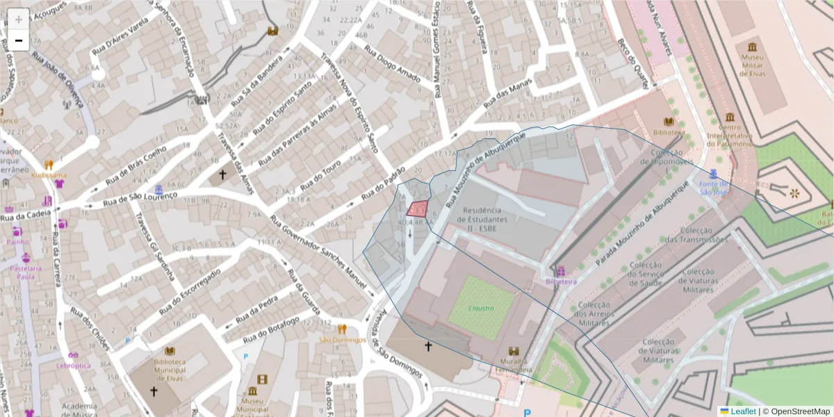 Mapa detalhado do código postal 7350-035;7350-108 com limites, códigos postais vizinhos e agências dos correios
