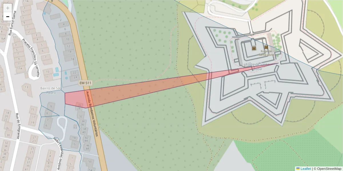 Mapa detalhado do código postal 7350-044 com limites, códigos postais vizinhos e agências dos correios