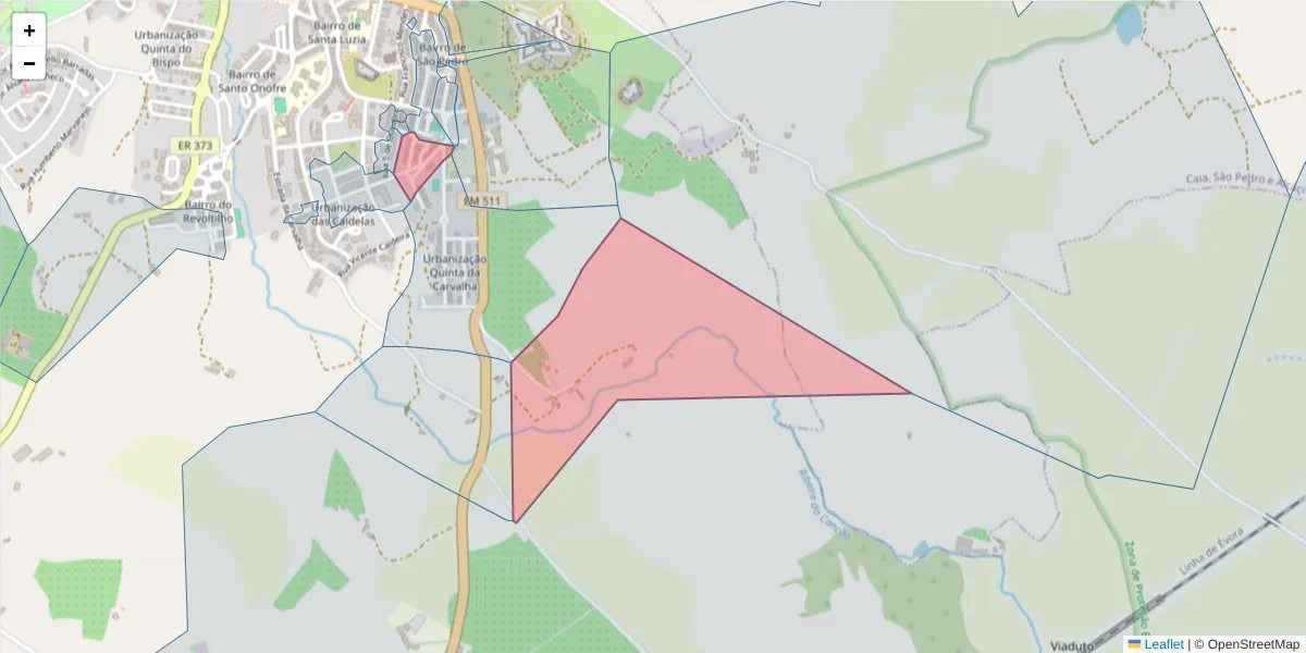 Mapa detalhado do código postal 7350-184 com limites, códigos postais vizinhos e agências dos correios