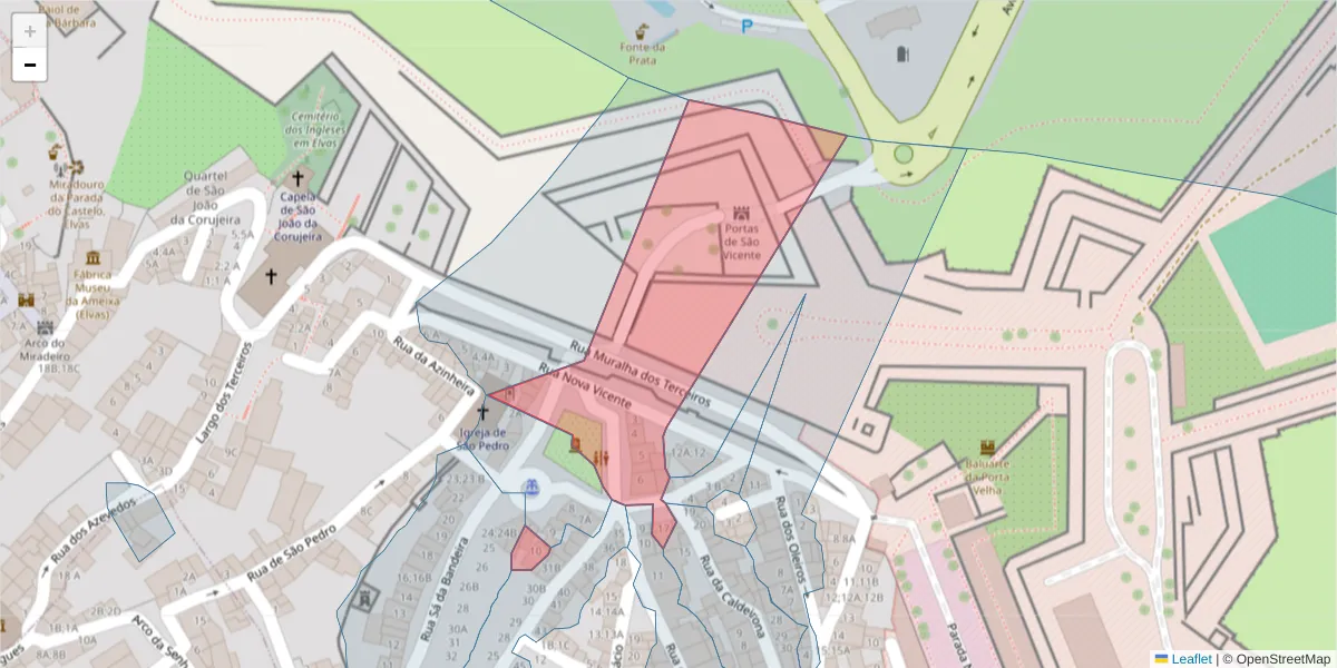 Mapa detalhado do código postal 7350-237 com limites, códigos postais vizinhos e agências dos correios