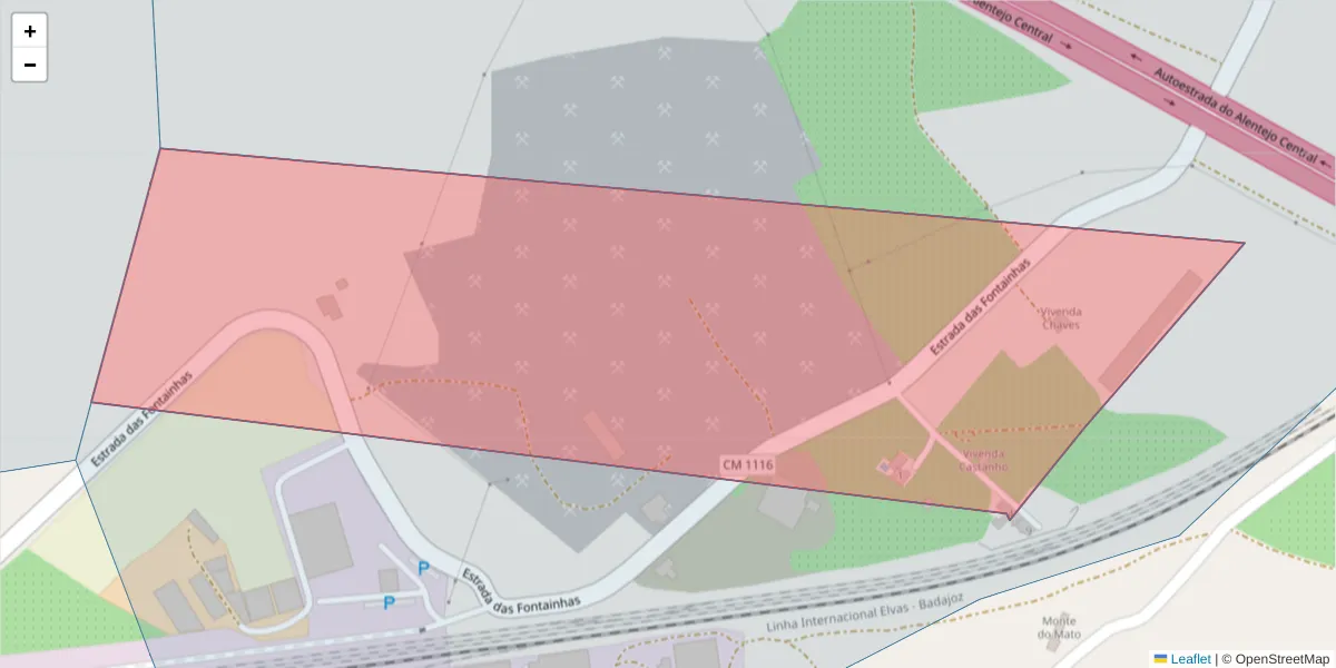 Mapa detalhado do código postal 7350-240 com limites, códigos postais vizinhos e agências dos correios