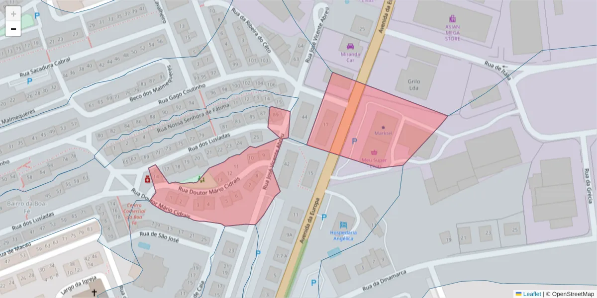 Mapa detalhado do código postal 7350-270 com limites, códigos postais vizinhos e agências dos correios
