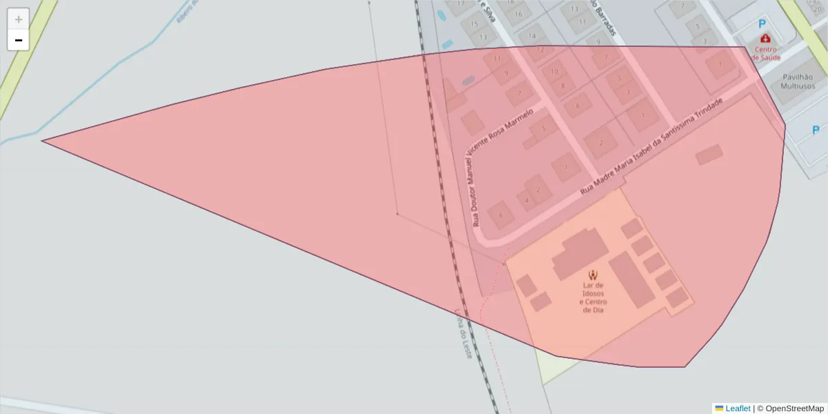Mapa detalhado do código postal 7350-452 com limites, códigos postais vizinhos e agências dos correios
