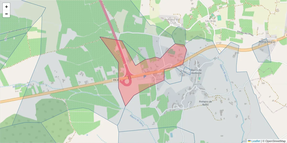 Mapa detalhado do código postal 7350-473 com limites, códigos postais vizinhos e agências dos correios