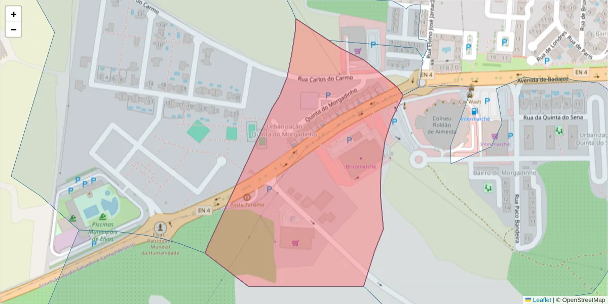 Mapa detalhado do código postal 7350-475 com limites, códigos postais vizinhos e agências dos correios