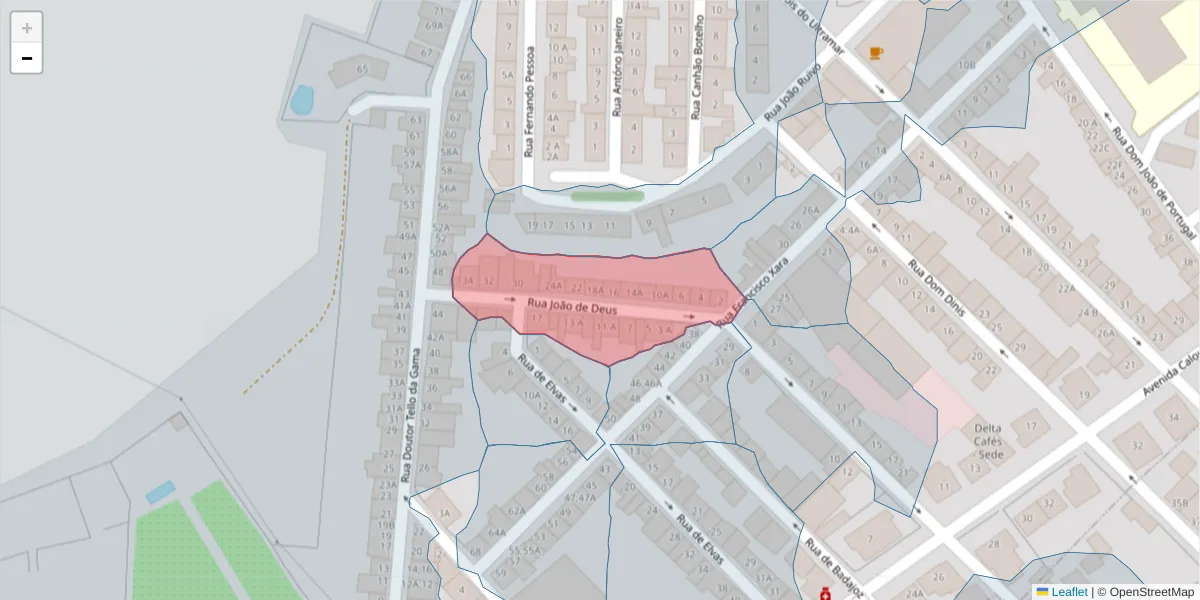 Mapa detalhado do código postal 7370-123 com limites, códigos postais vizinhos e agências dos correios