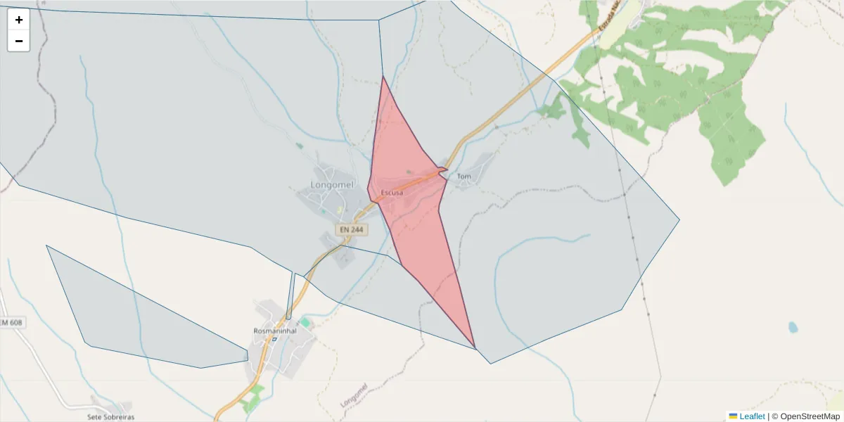 Mapa detalhado do código postal 7400-453 com limites, códigos postais vizinhos e agências dos correios