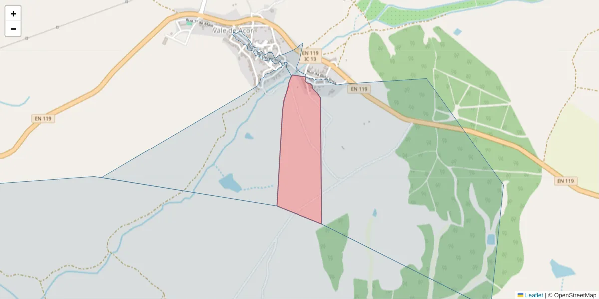 Mapa detalhado do código postal 7400-533 com limites, códigos postais vizinhos e agências dos correios