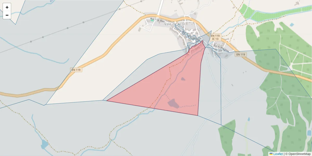 Mapa detalhado do código postal 7400-537 com limites, códigos postais vizinhos e agências dos correios