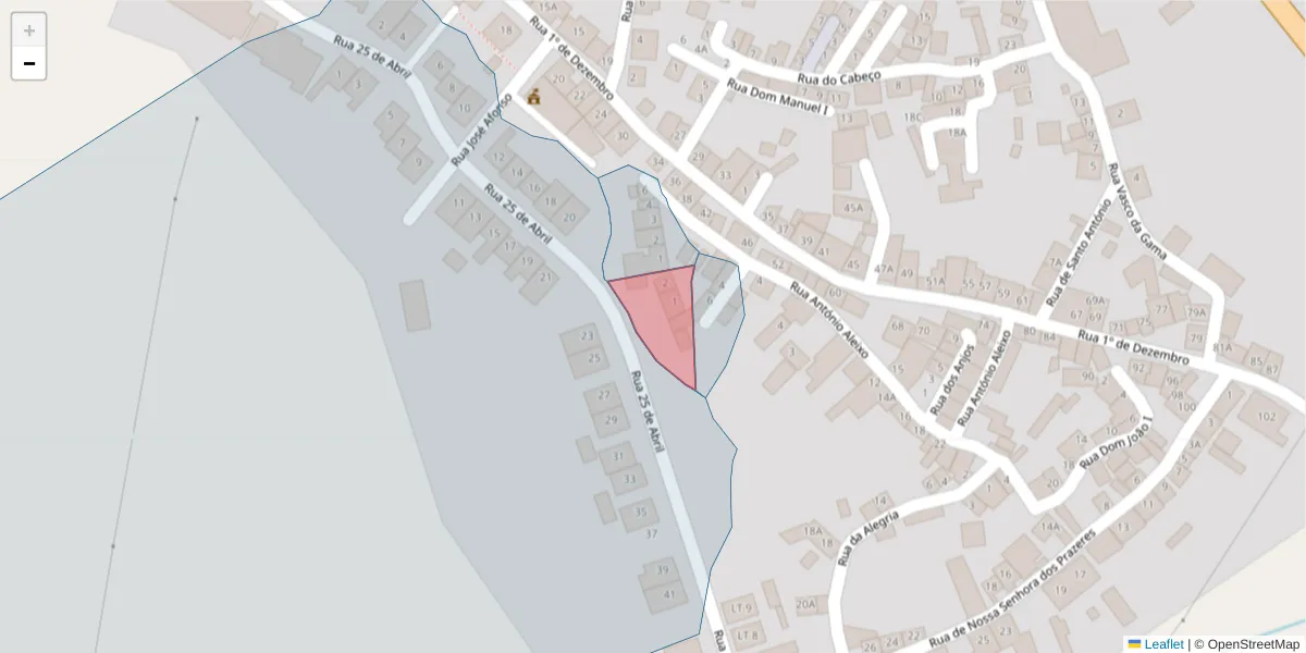 Mapa detalhado do código postal 7400-541 com limites, códigos postais vizinhos e agências dos correios