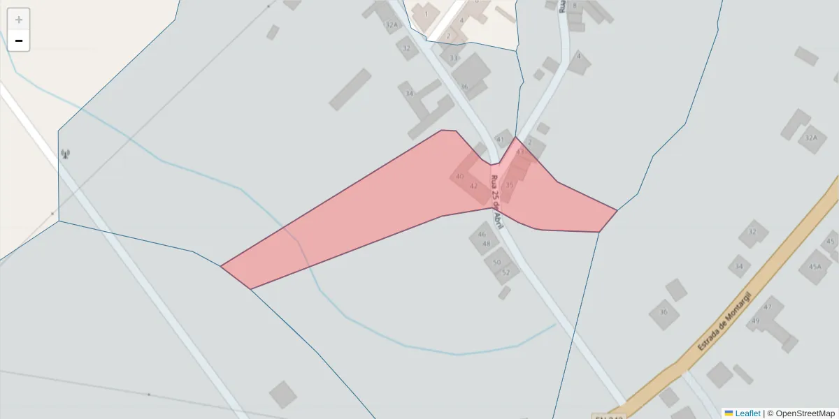 Mapa detalhado do código postal 7425-204 com limites, códigos postais vizinhos e agências dos correios