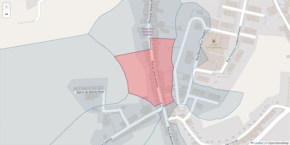 Mapa detalhado do código postal 7430-023 com limites, códigos postais vizinhos e agências dos correios