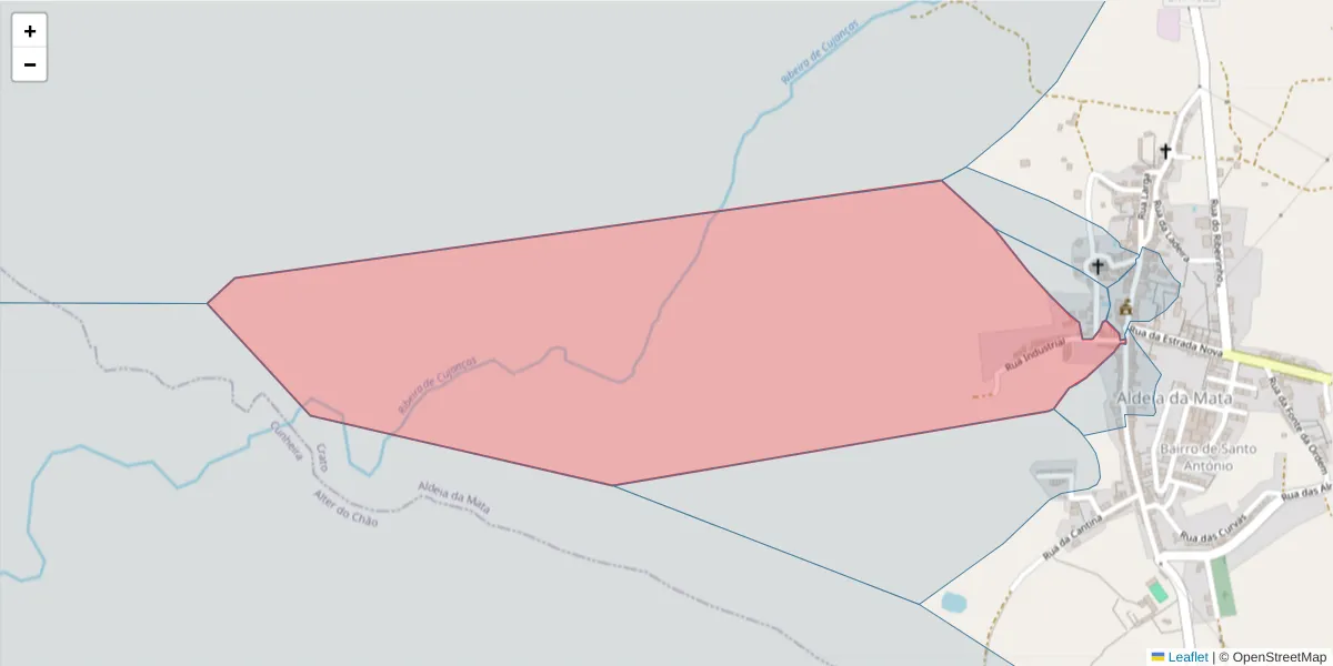 Mapa detalhado do código postal 7430-028 com limites, códigos postais vizinhos e agências dos correios