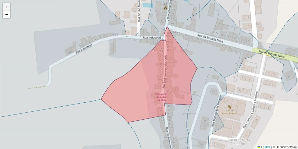 Mapa detalhado do código postal 7430-029 com limites, códigos postais vizinhos e agências dos correios