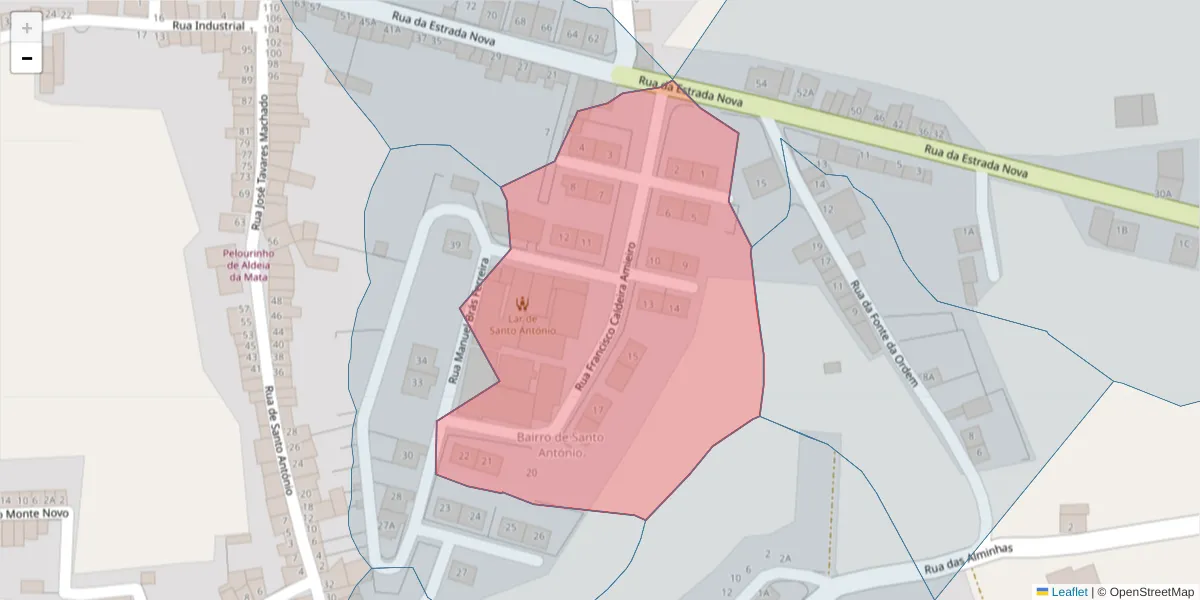 Mapa detalhado do código postal 7430-030 com limites, códigos postais vizinhos e agências dos correios