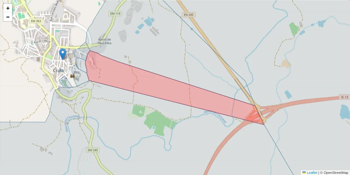 Mapa detalhado do código postal 7430-116 com limites, códigos postais vizinhos e agências dos correios