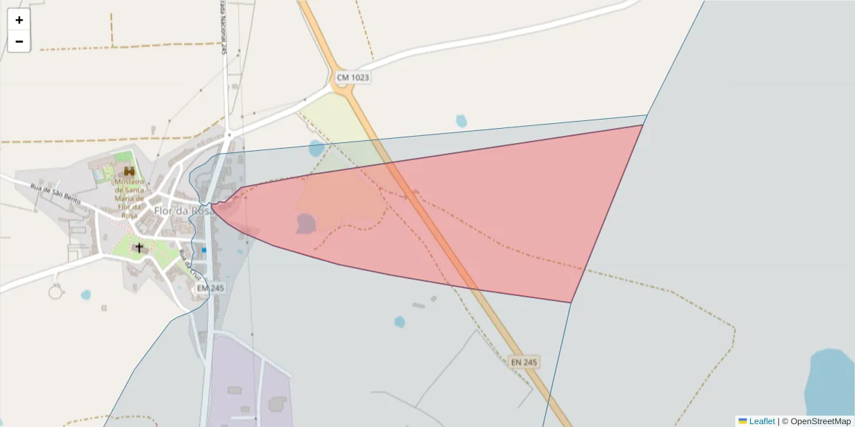 Mapa detalhado do código postal 7430-215 com limites, códigos postais vizinhos e agências dos correios