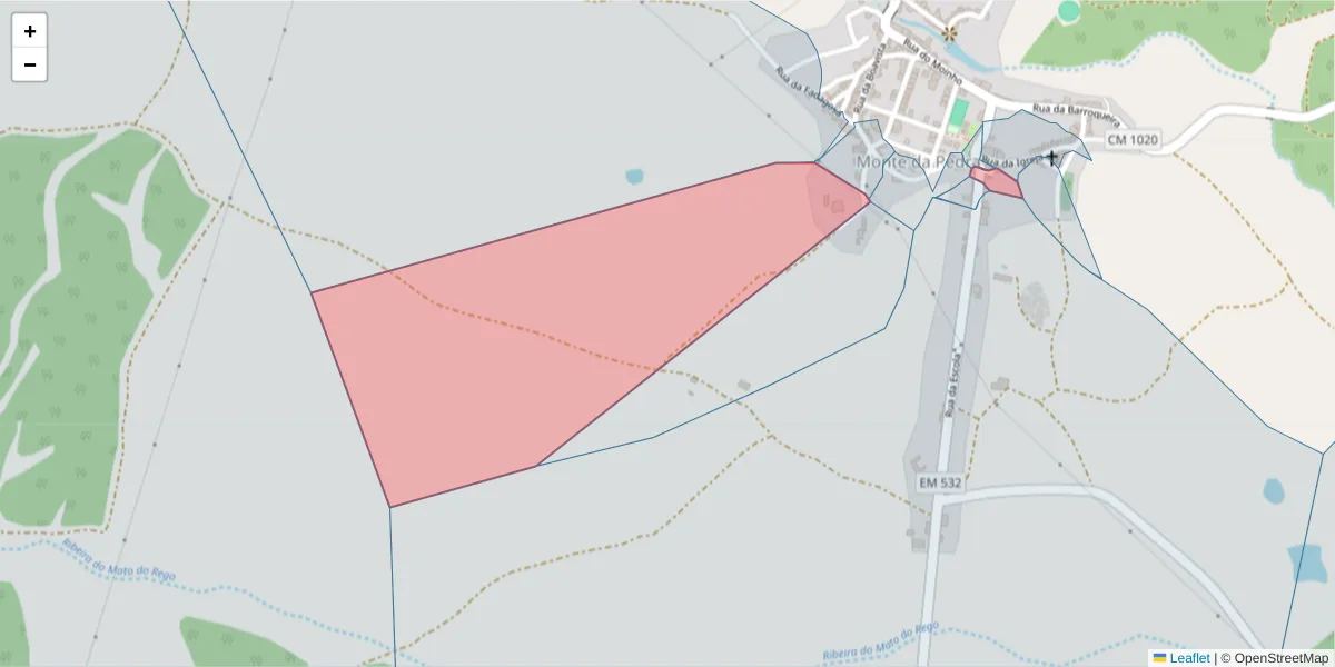 Mapa detalhado do código postal 7430-312 com limites, códigos postais vizinhos e agências dos correios