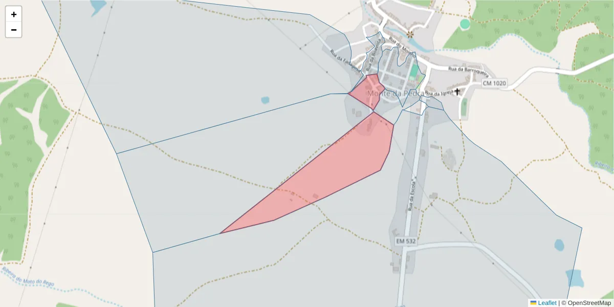 Mapa detalhado do código postal 7430-313 com limites, códigos postais vizinhos e agências dos correios